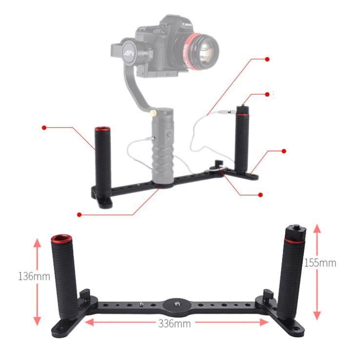 Dual -Grip Handle for 1/4 and 3/8gimbal AFI 3SD-1A